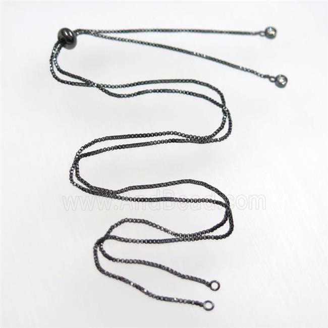 copper necklace chain with zircon, black plated