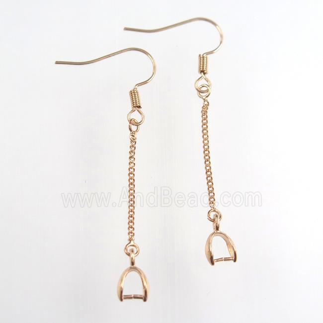 copper earring hook, rose gold