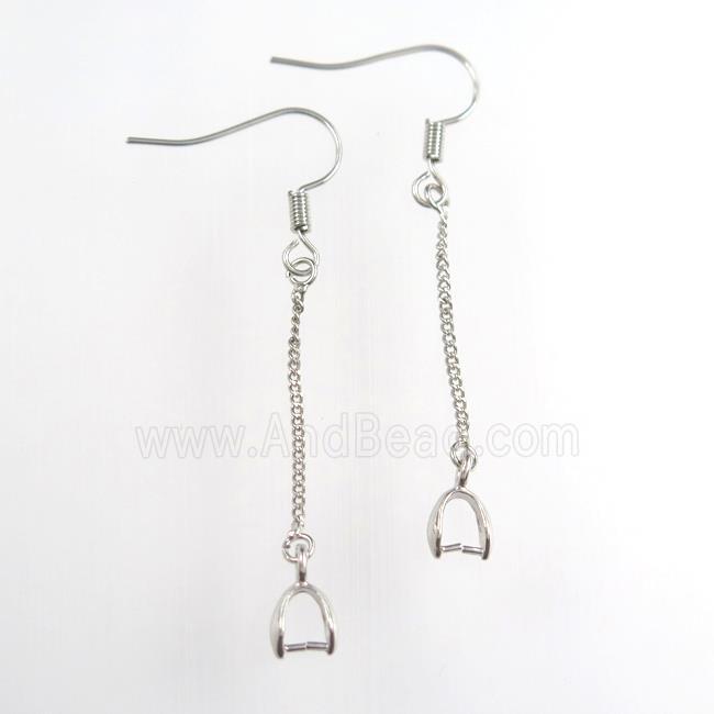 copper earring hook, platinum plated