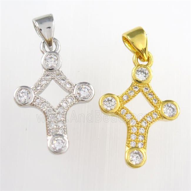 copper star pendants paved zircon, mixed