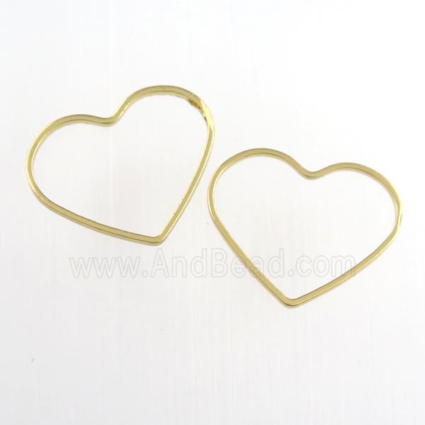 copper heart jumpring, gold plated