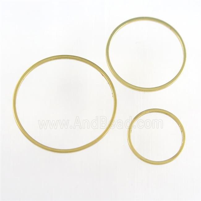 copper circle jumpring, gold plated