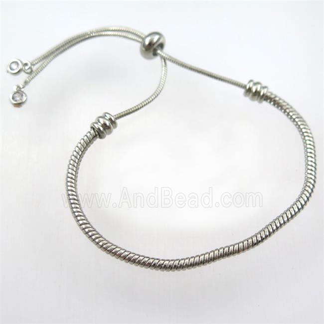 copper bracelet chain, platinum plated