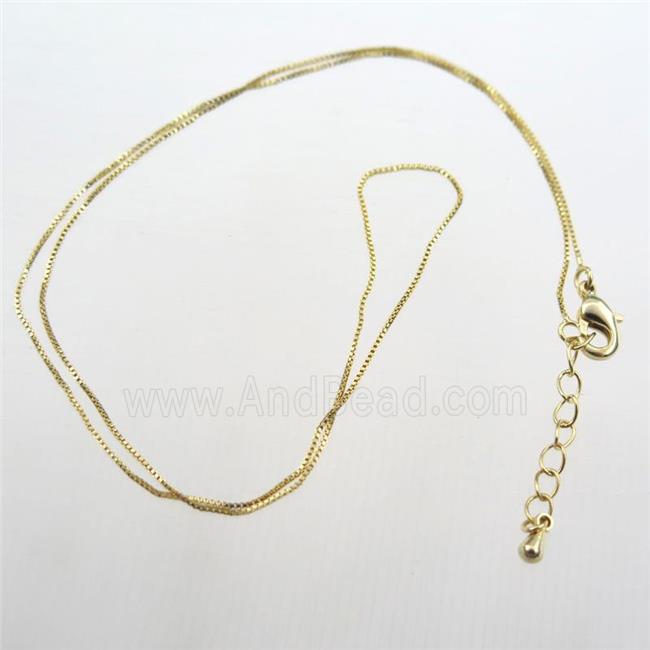 copper necklace chain, gold plated
