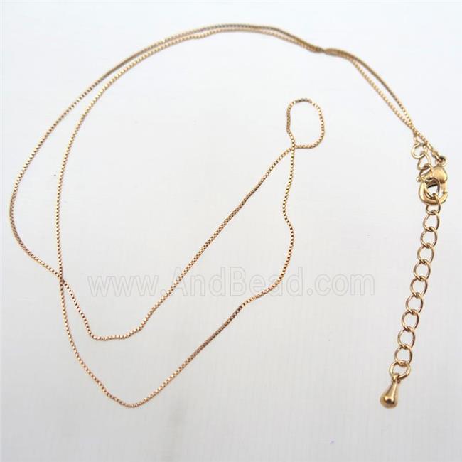 copper necklace chain, rose gold