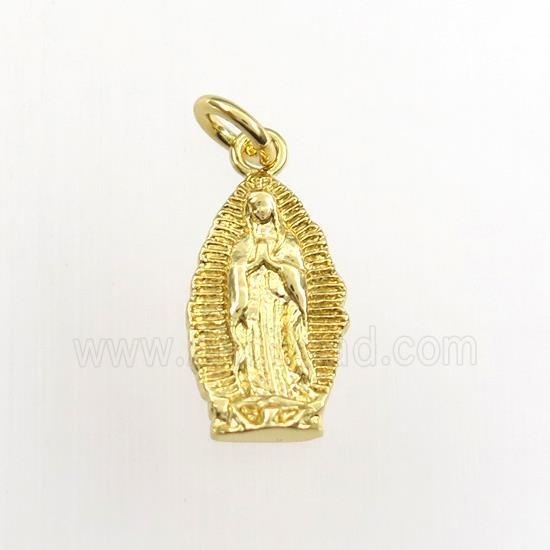 copper Jesus pendant, religious, gold plated