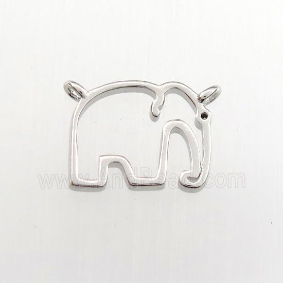 copper elephant pendant, platinum plated
