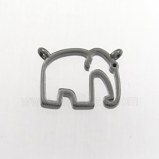 copper elephant pendant, black plated