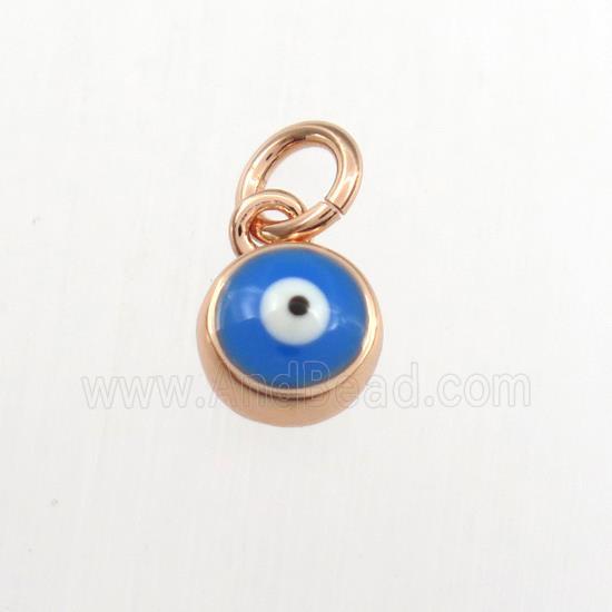 copper pendant with evil eye, rose gold