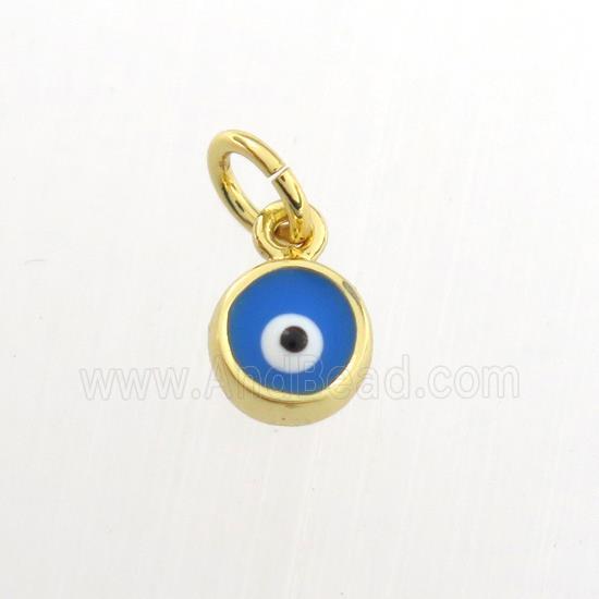 copper pendant with evil eye, gold plated