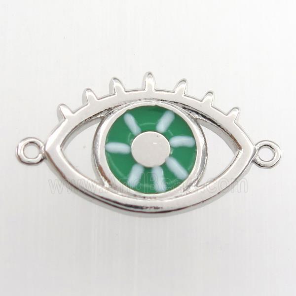 copper eye connector, enamel, platinum plated