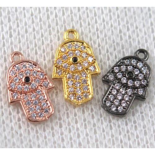 copper hamsahand pendant paved zircon, mix color