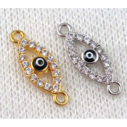 copper eye connector paved zircon, mix color