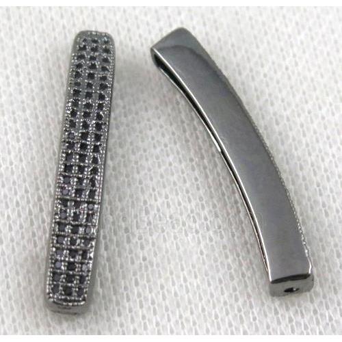 copper tube beads paved zircon, black plated