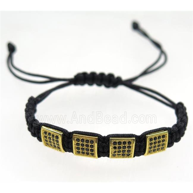 handmade bracelet with beads pave zircon, nylon wire