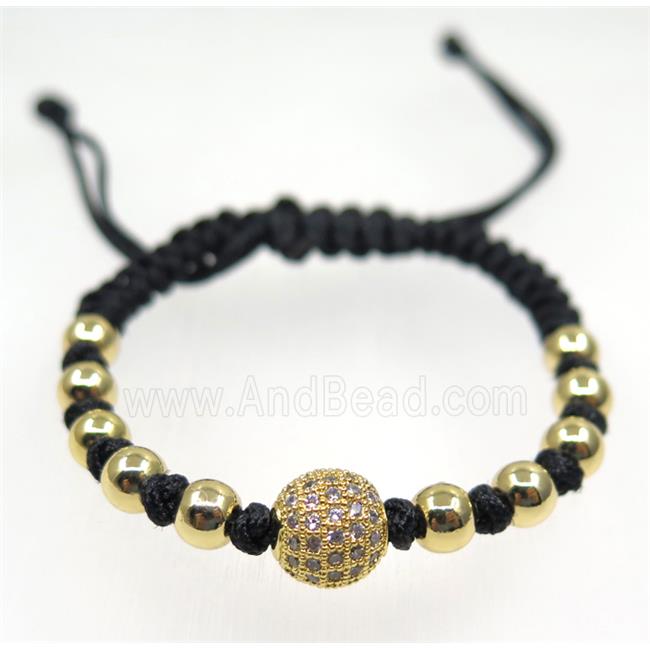 handmade bracelet with ball pave zircon, nylon wire