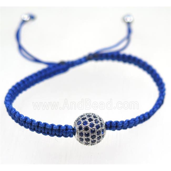 handmade bracelet with ball pave zircon, nylon wire