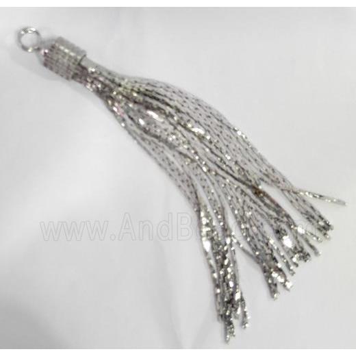 handmade tassel pendant with platinum copper chain