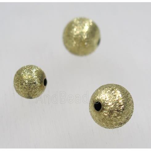 round Brushed Raw Brass ball drawbench beads