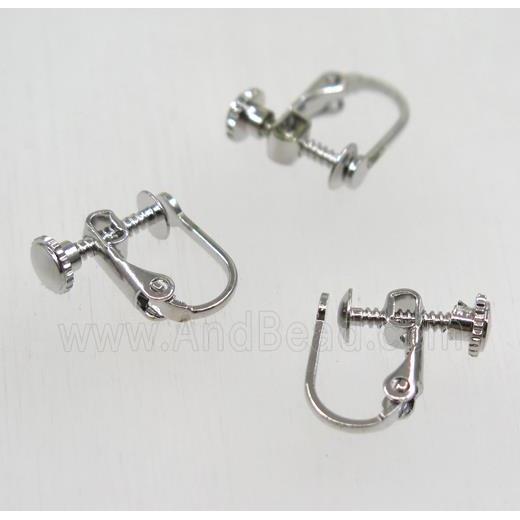 Brass earring, platinum plated