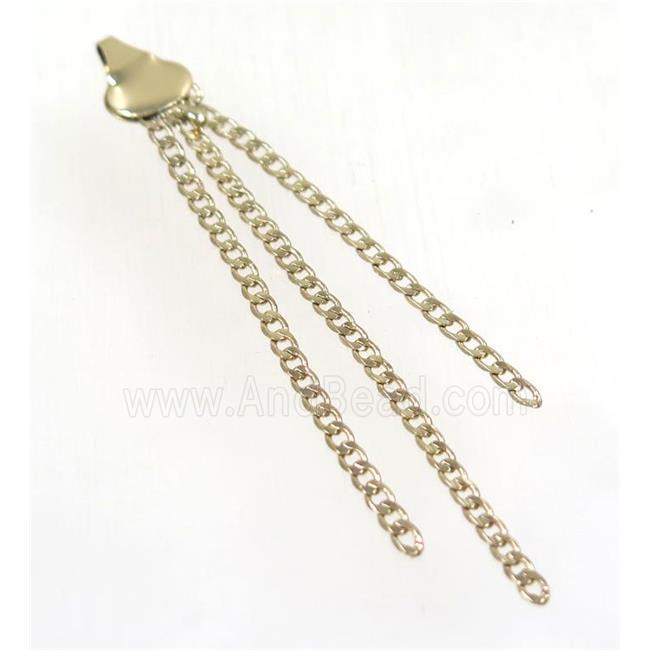 copper tassel pendant with chain, gold plated