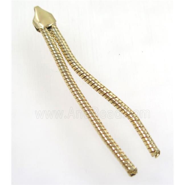 copper tassel pendant with chain, gold plated