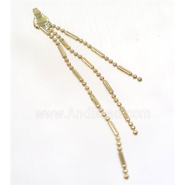 copper tassel pendant with chain, gold plated
