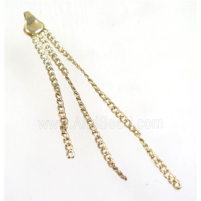 copper tassel pendant with chain, gold plated