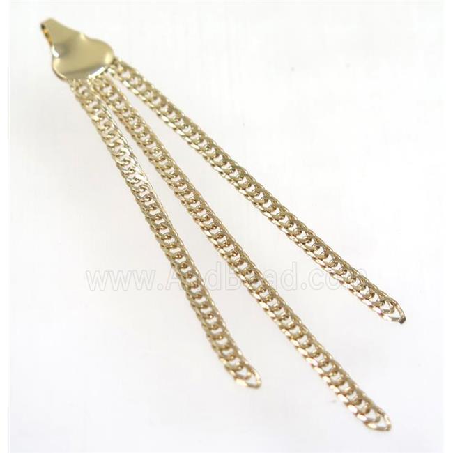 copper tassel pendant with chain, gold plated