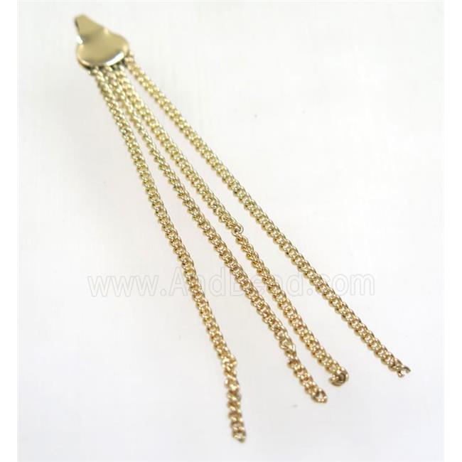 copper tassel pendant with chain, gold plated