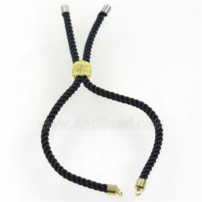black nylon cord bracelet chain