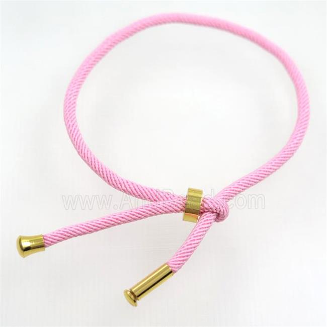 pink nylon bracelet, resized