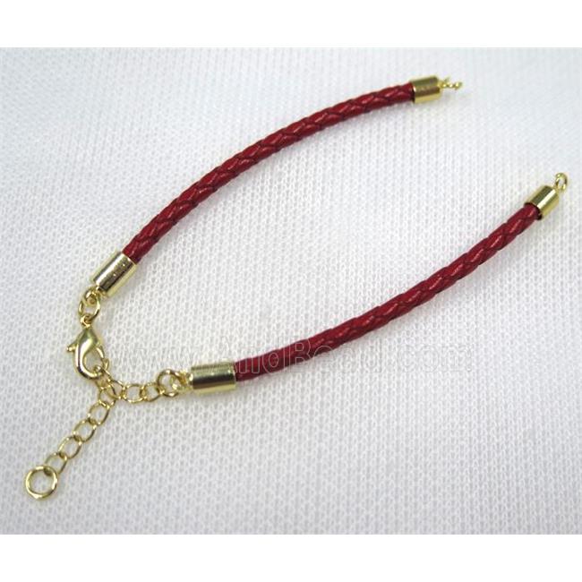 PU leather bracelet with resized chain