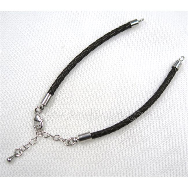 PU leather bracelet with resized chain