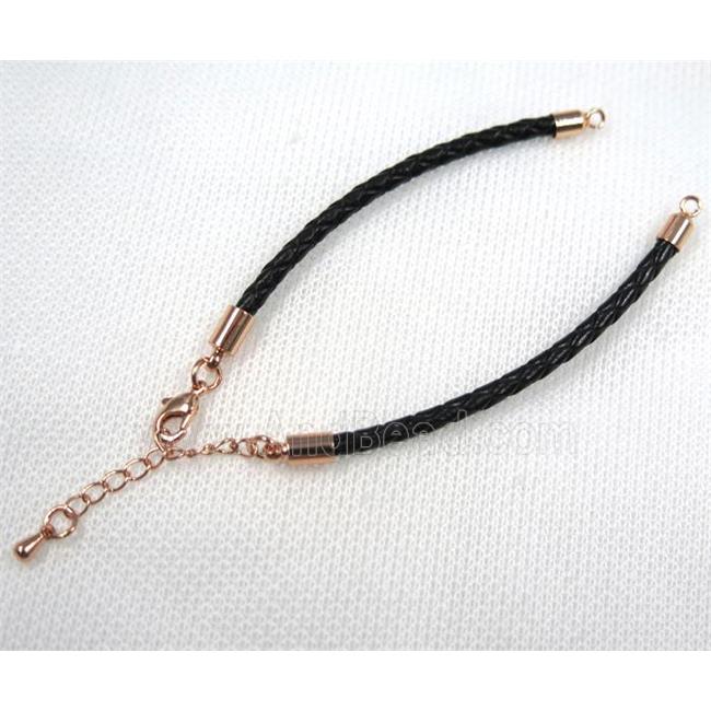 PU leather bracelet with resized chain