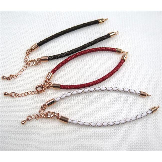 PU leather bracelet with resized chain