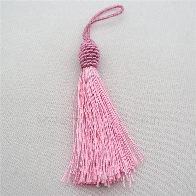pink Nylon wire tassel pendants