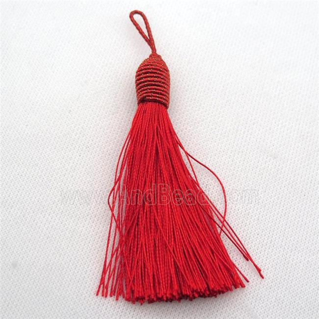 red Nylon wire tassel pendants