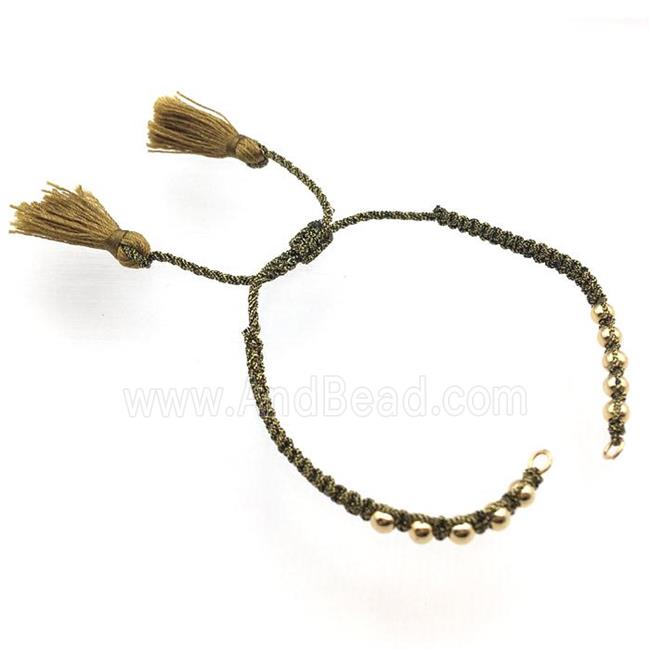 nylon wire bracelet chain with tassel, abjustable