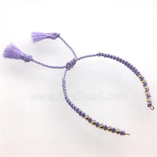 lavender nylon wire bracelet chain with tassel