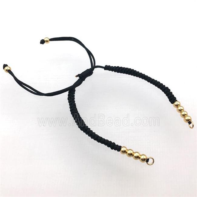 black nylon cord bracelet chain