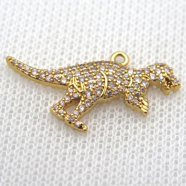 copper dragon pendants paved zircon, gold plated