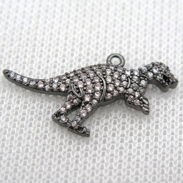 copper dragon pendants paved zircon, black plated
