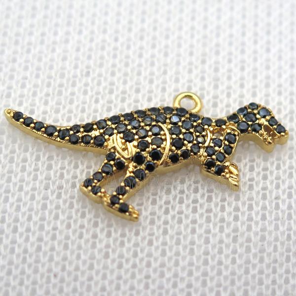 copper dragon pendants paved zircon, gold plated