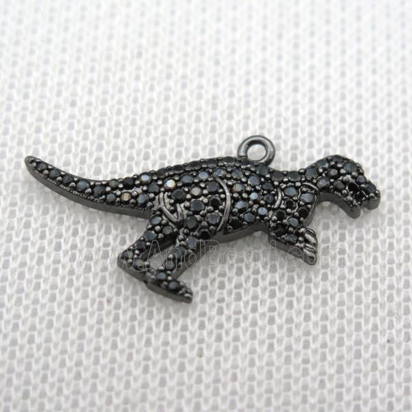 copper dragon pendants paved zircon, black plated