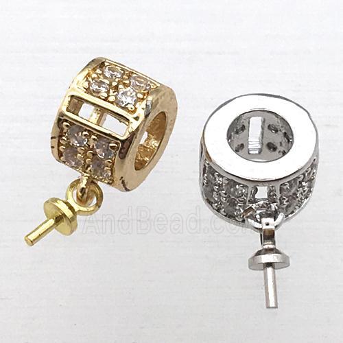 copper hanger bail pave zircon, mix color