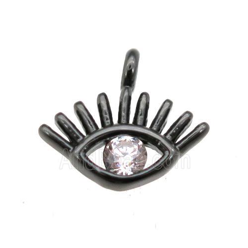 copper eye pendant pave zircon, black plated