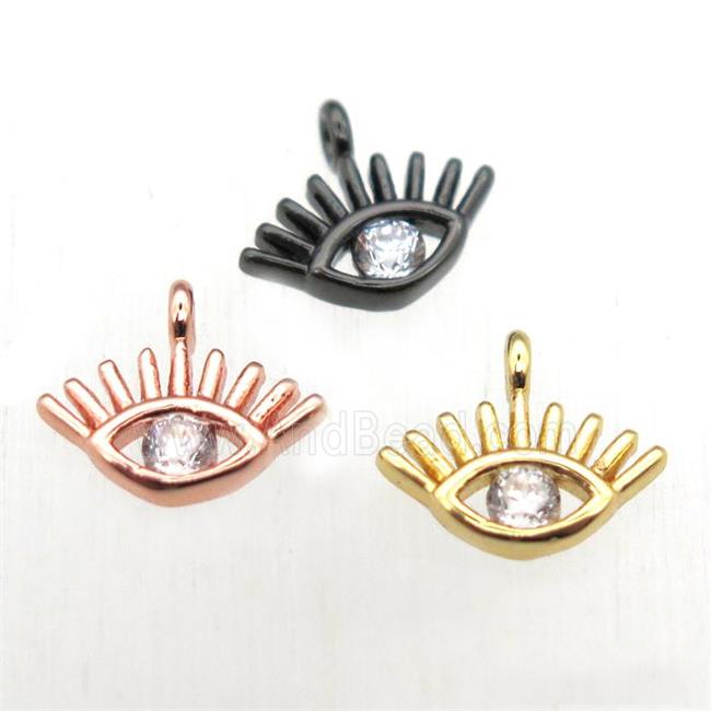 copper eye pendant pave zircon, mix color