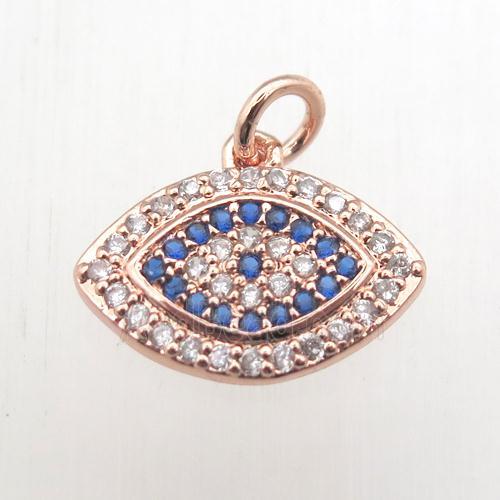 copper eye pendant pave zircon, rose gold