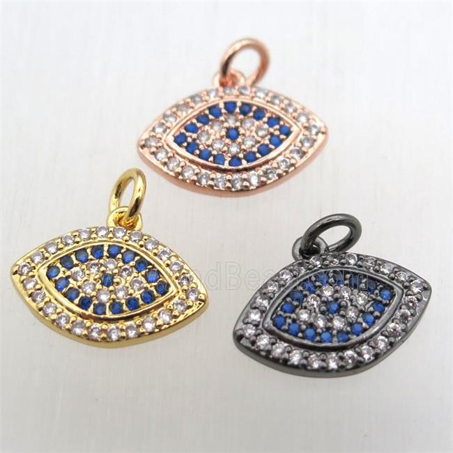 copper eye pendant pave zircon, mixed color